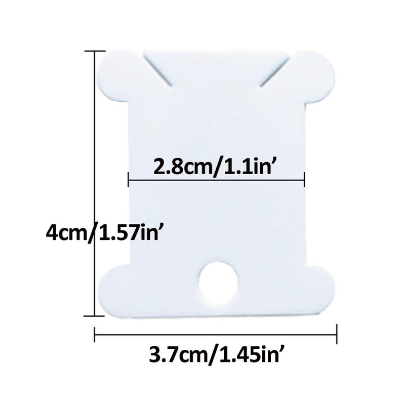 Fokanlo 300 Pieces Plastic Floss Bobbins for Cross Cotton Thread Craft DIY Sewing Storage, Thread Organizer Holder, Embroidery Thread Cards Cross Stitch Bobbin, White - Image 2